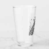 Funny Giraffe Schwarz-weiß Tinte Personalisiert Glas (Rechts)