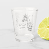 Funny Giraffe Schwarz-weiß Tinte Personalisiert Schnapsglas (Rückseite)