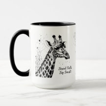 Funny Giraffe Schwarz-weiß Tinte Personalisiert
