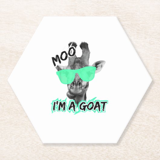 Funny Giraffe Shirt Moo Ich bin ein Ziege Niedlich Untersetzer (Vorderseite)