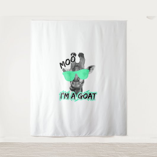 Funny Giraffe Shirt Moo Ich bin ein Ziege Niedlich Wandteppich (Vorderseite)