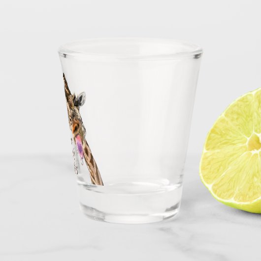 Funny Giraffe Shot Glass Cheers - Custom Text Schnapsglas (Rechts)