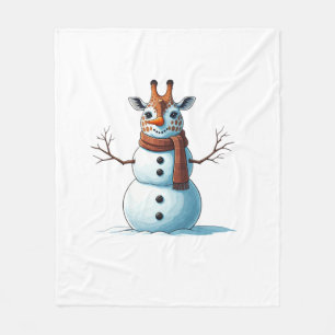 Funny Giraffe Snowman Scarf Weihnachtsfrauen Mens Fleecedecke
