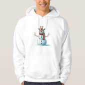 Funny Giraffe Snowman Scarf Weihnachtsfrauen Mens Hoodie (Vorderseite)