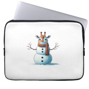 Funny Giraffe Snowman Scarf Weihnachtsfrauen Mens Laptopschutzhülle