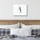 Funny Giraffe Snowman Scarf Weihnachtsfrauen Mens Leinwanddruck (Insitu (Schlafzimmer))