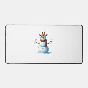 Funny Giraffe Snowman Scarf Weihnachtsfrauen Mens Schreibtischunterlage
