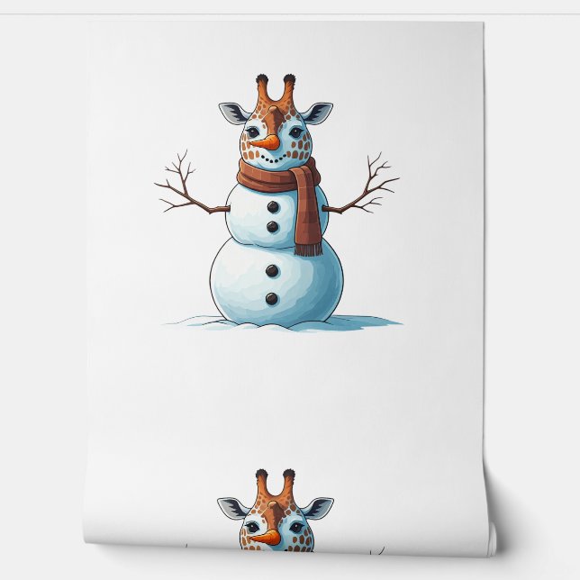 Funny Giraffe Snowman Scarf Weihnachtsfrauen Mens Tapete (Abrollen)