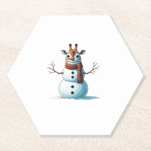 Funny Giraffe Snowman Scarf Weihnachtsfrauen Mens Untersetzer