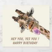 Funny Giraffe Sparkling Weinetikett - Eigener Text Schaumweinetikett (Einzelnes Label)