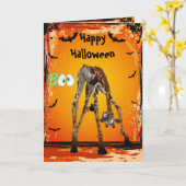 Funny Giraffe & Spider Halloween Card Karte (Gelbe Blume)