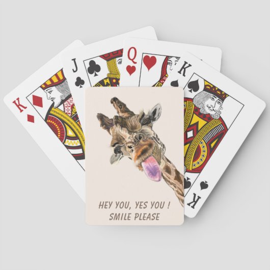 Funny Giraffe Spielkarten - Benutzerdefinierter Te (Rückseite)