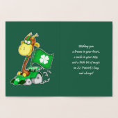 Funny Giraffe St.Patrick's Day Folienkarte (Innenseite)