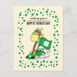 Funny Giraffe St. Patrick's Day Postkarten