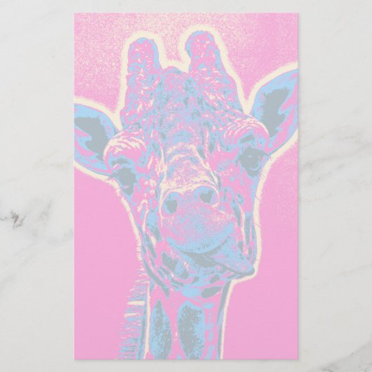 Funny Giraffe stickt seine Zunge heraus Briefpapier (Vorderseite)