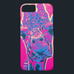 Funny Giraffe stickt seine Zunge heraus iPhone 8/7 Hülle<br><div class="desc">Eine lustige Pose aus einer niedlichen Giraffe - die Zunge raus! Funky fröhliche Neonfarben in Rosa und Blau. Hat ein lustiges Retro-Pop-Art-Feeling zu ihm.</div>