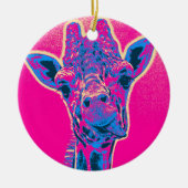 Funny Giraffe stickt seine Zunge heraus Keramik Ornament (Vorne)