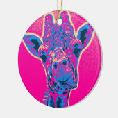 Funny Giraffe stickt seine Zunge heraus Keramik Ornament (Links)