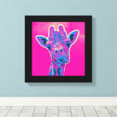 Funny Giraffe stickt seine Zunge heraus Leinwanddruck (Insitu (Holzboden))