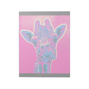 Funny Giraffe stickt seine Zunge heraus Notizblock