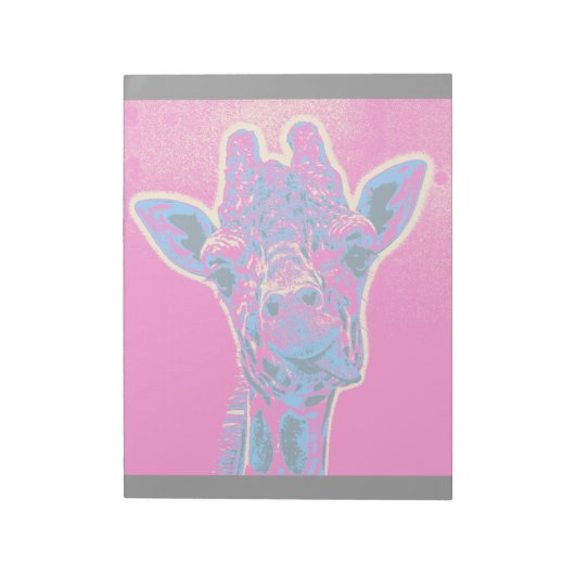 Funny Giraffe stickt seine Zunge heraus Notizblock (Rotiert)