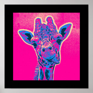 Funny Giraffe stickt seine Zunge heraus Poster