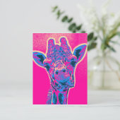 Funny Giraffe stickt seine Zunge heraus Postkarte (Stehend Vorderseite)