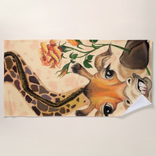 Funny Giraffe Strandtuch (Vorderseite)