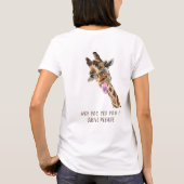 Funny Giraffe T - Shirt - Benutzerdefinierter Text (Rückseite)