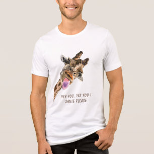 Funny Giraffe T - Shirt Benutzerdefinierter Text