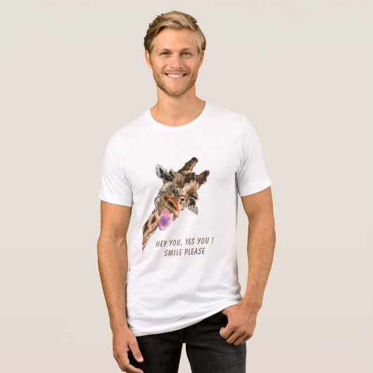 Funny Giraffe T - Shirt Benutzerdefinierter Text (Vorderseite voll)