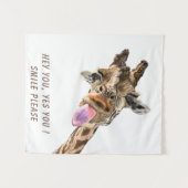 Funny Giraffe Tapestry - Benutzerdefinierter Text Wandteppich (Vorderseite (Horizontal))