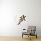 Funny Giraffe Tapestry - Benutzerdefinierter Text Wandteppich (Beispiel (Horizontal))