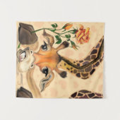 Funny Giraffe Tapestry Wandteppich (Vorderseite (Horizontal))