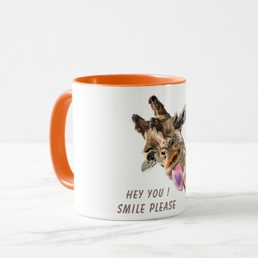 Funny Giraffe Tasse SMile - Benutzerdefinierter Te (Vorderseite Links)