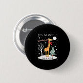 Funny Giraffe The Most Wonderful Time Christmas T- Button (Vorne & Hinten)