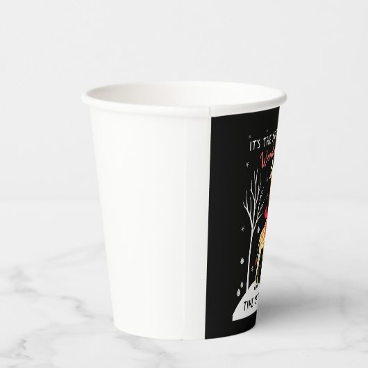 Funny Giraffe The Most Wonderful Time Christmas T- Pappbecher (Rechts)