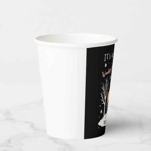 Funny Giraffe The Most Wonderful Time Christmas T- Pappbecher (Rechts)