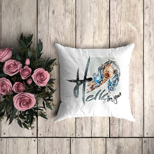 Funny giraffe Throw Kissen