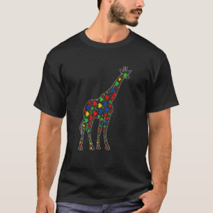Funny Giraffe Tiere Puzzle Pieces Autism Awarene T-Shirt