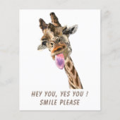 Funny Giraffe Tongue Out and Playful Wink Cartoon Flyer (Vorne)