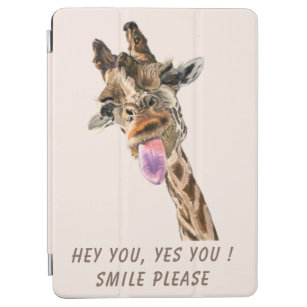 Funny Giraffe Tongue Out and Playful Wink Cartoon iPad Air Hülle
