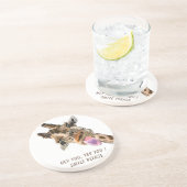 Funny Giraffe Tongue Out and Playful Wink - Lächel Getränkeuntersetzer (Seite)