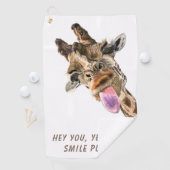 Funny Giraffe Tongue Out and Playful Wink - Lächel Golfhandtuch (Insitu)