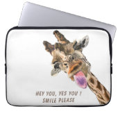 Funny Giraffe Tongue Out and Playful Wink - Lächel Laptopschutzhülle (Vorderseite)