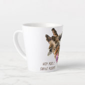 Funny Giraffe Tongue Out and Playful Wink - Lächel Milchtasse (Linke Ecke)
