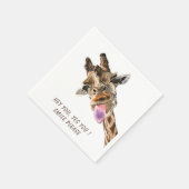 Funny Giraffe Tongue Out and Playful Wink - Lächel Serviette (Ecke)