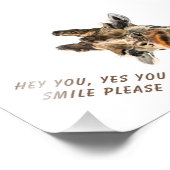 Funny Giraffe Tongue Out Custom Text Fotodruck (Ecke)