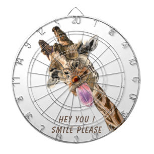 Funny Giraffe Tongue Out Playful Dart Board Lächel Dartscheibe