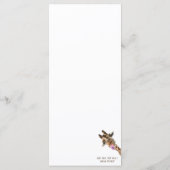 Funny Giraffe Tongue Out Playful Menu Lächeln Menükarte (Rückseite)